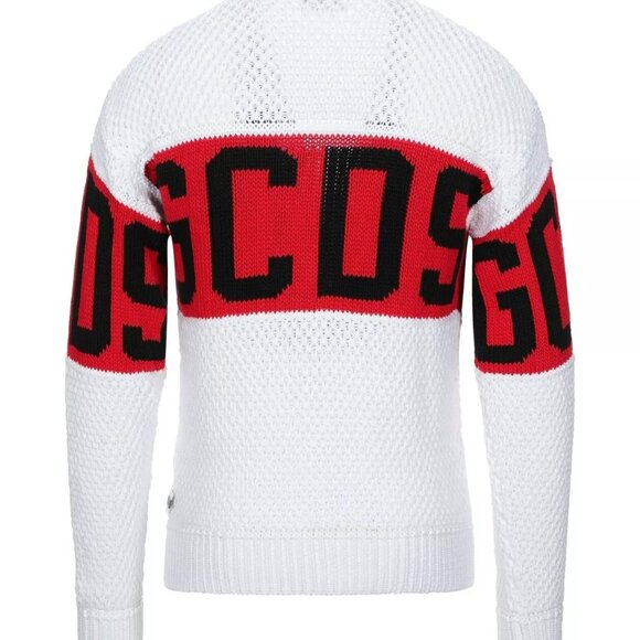 NWT $499 Auth GCDS Logo White/Red/Black Women/Men Relaxed Cardigan Sweater Sz S - Picture 4 of 6